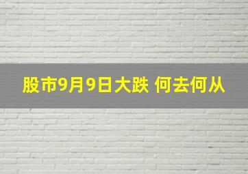 股市9月9日大跌 何去何从